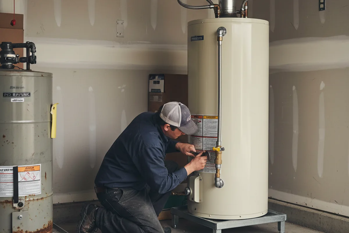 Water heater and shutoff valve replacement in Easton